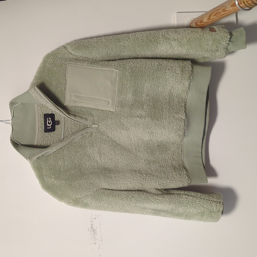 UGG Sage Green Fleece Half-Zip Pullover